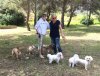 Vicky & Elaine with their six little ones, taking an exercise break in the cool shade, on their journey from Milton Keynes, UK to Javea on the Costa Blanca, Spain. 